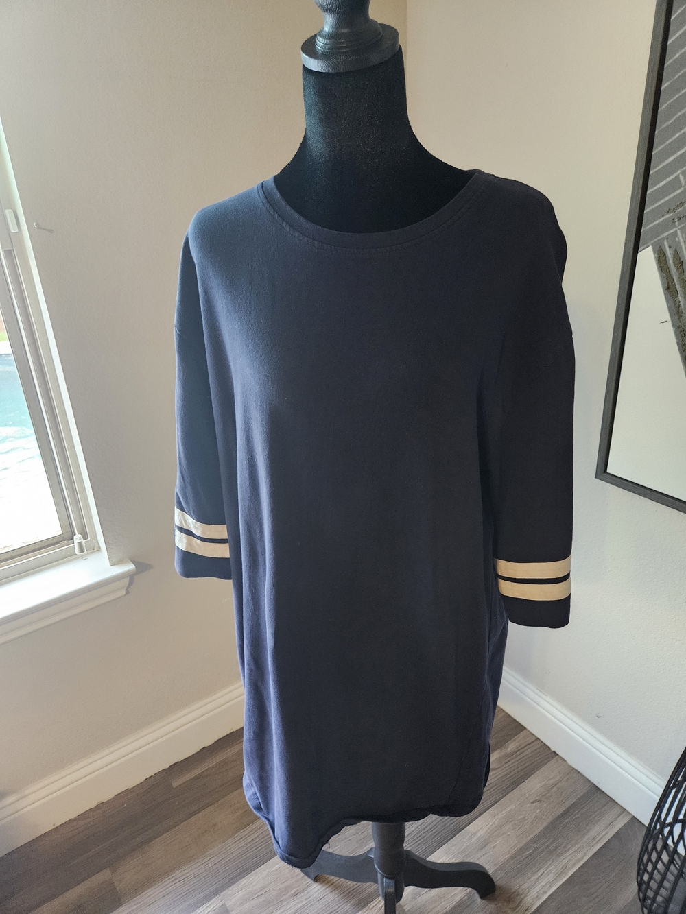 Zara Navy Dress with White Trim